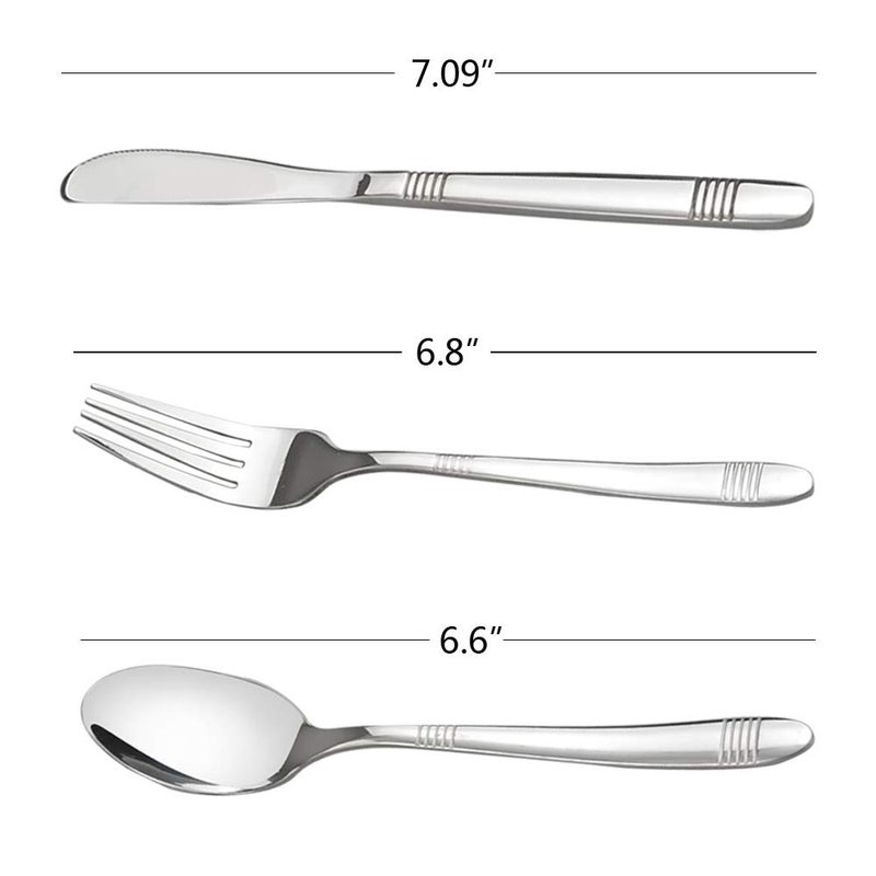 Begale 4-Set Stainless Steel Camping Flatware for Student, Traveling Knives Forks Spoons with Case - Image 2